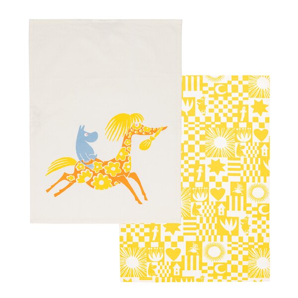 Mummi Fest kjøkkenhåndkle 50x70 cm gul