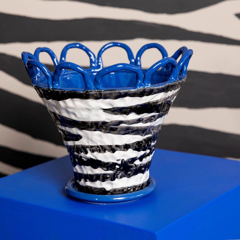 Patty krukke S 25x21 cm zebra/blå