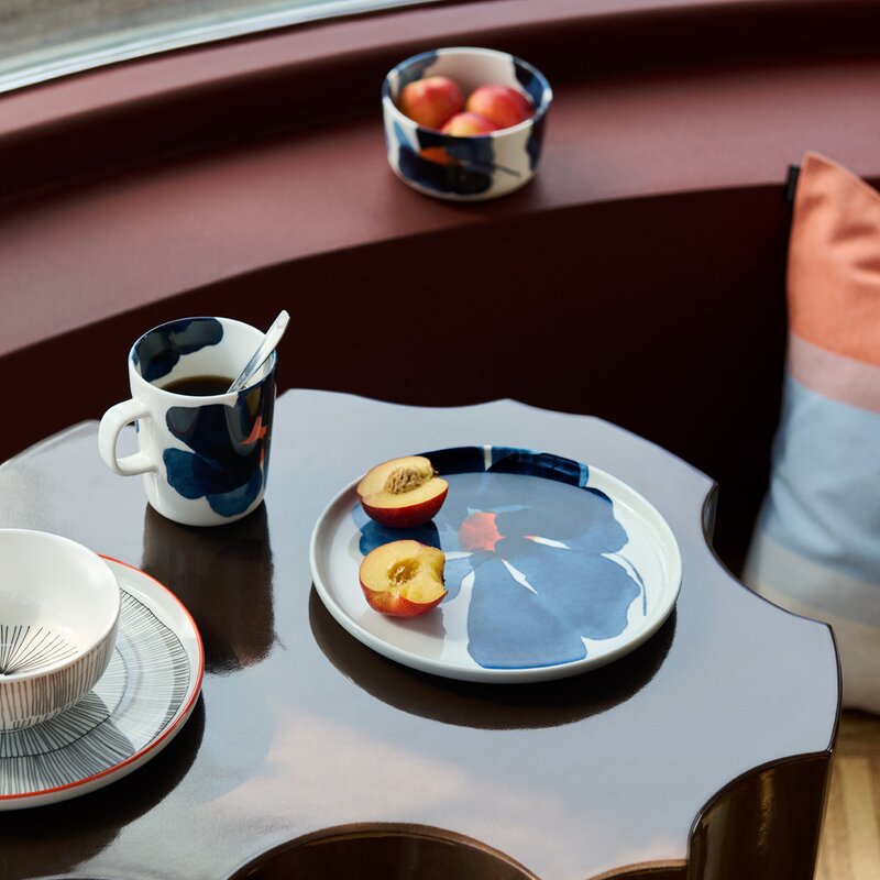Valssi frokostsett 6 deler hvit/blå/oransje