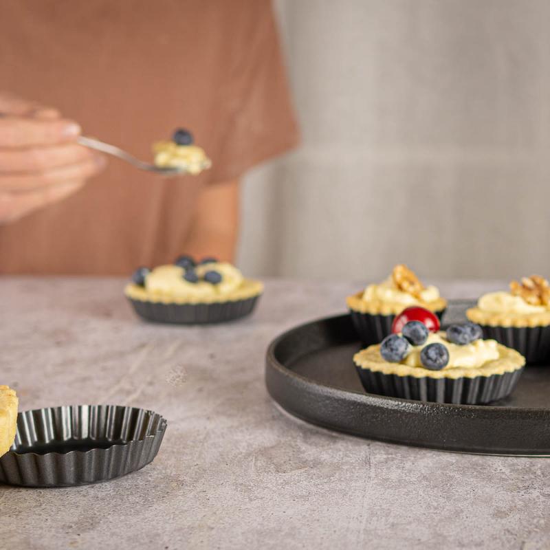 BAYk bakeform 9 cm 4 stk mørk grå