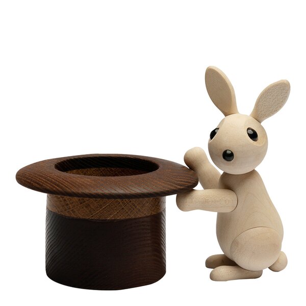 The Magic Hat trefigur kanin 9cm og hatt 5,8 cm