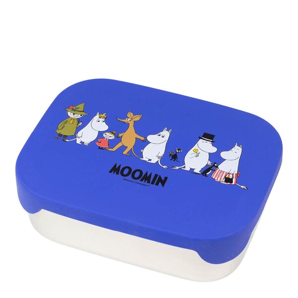 Mummi matboks metall 17,5x13,5 cm familie blå