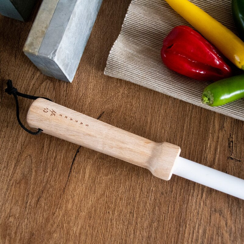 Keramisk bryne m/trehåndtak 24 cm