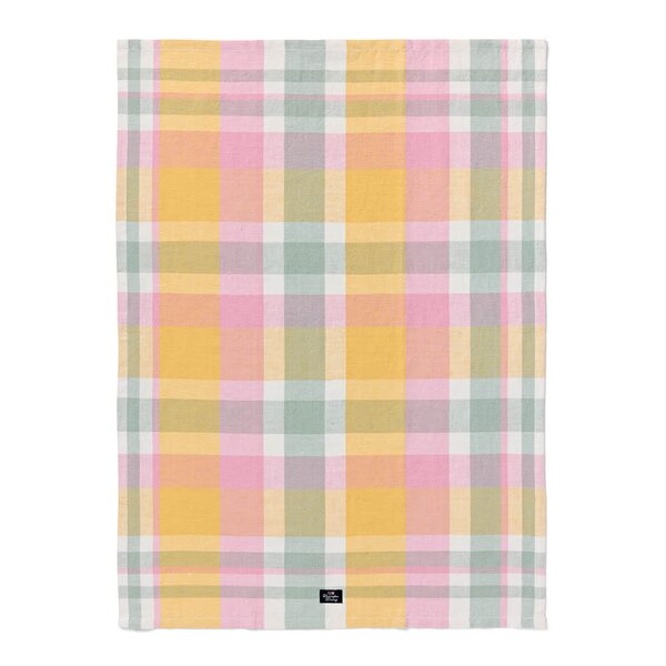 Kjøkkenhåndkle påskeruter 50x70 cm gul/grønn/rosa