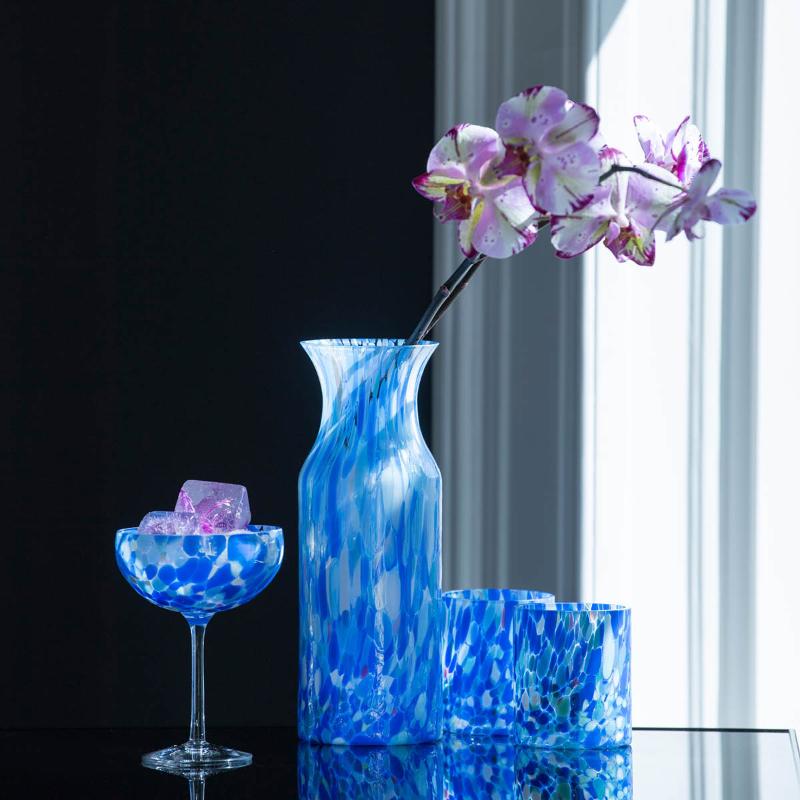 Swirl champagneglass 22 cl blå