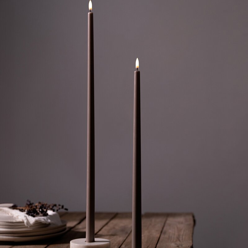 Taper Candles Led kronelys 2,3x75 cm 2 stk sandstone