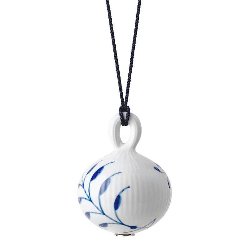 Blå Mega Riflet julekule 9,5 cm deco 1