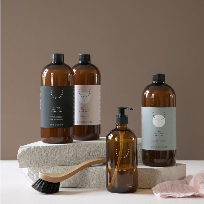 Empty glass bottle tom såpedispenser 500 ml Hand Soap brun