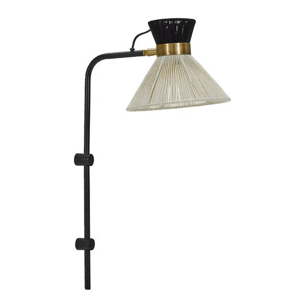 Cord vegglampe 54 cm svart
