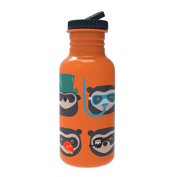 Brillebjørn stålflaske 500 ml oransje