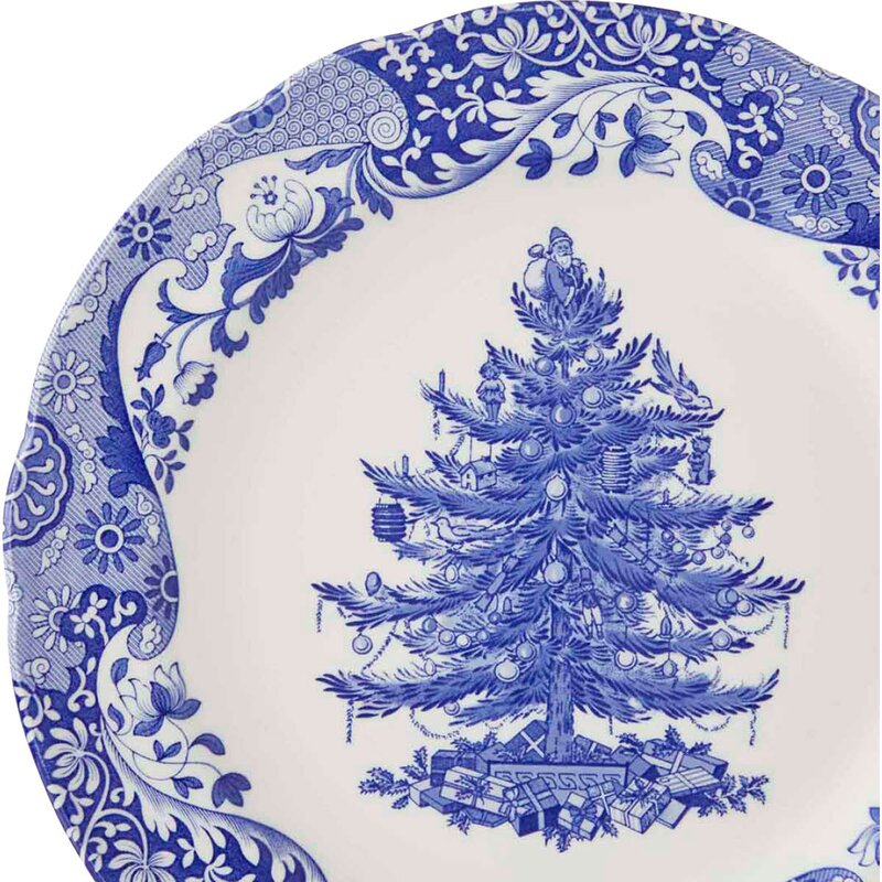 Blue Italian Christmas Tree tallerken 27 cm blå/hvit