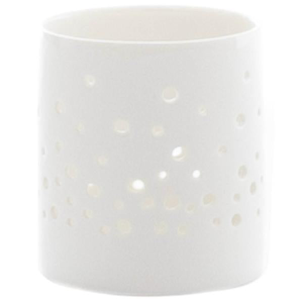 T-lysholder dots 7,5x6,5 cm hvit