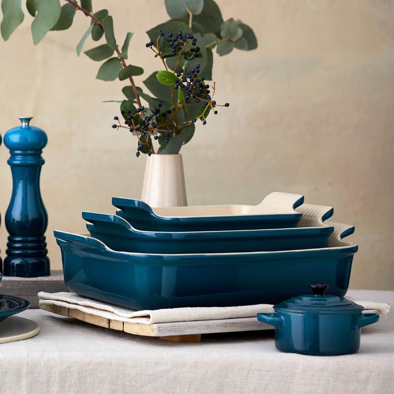 Heritage rektangulær form 26x19 cm deep teal