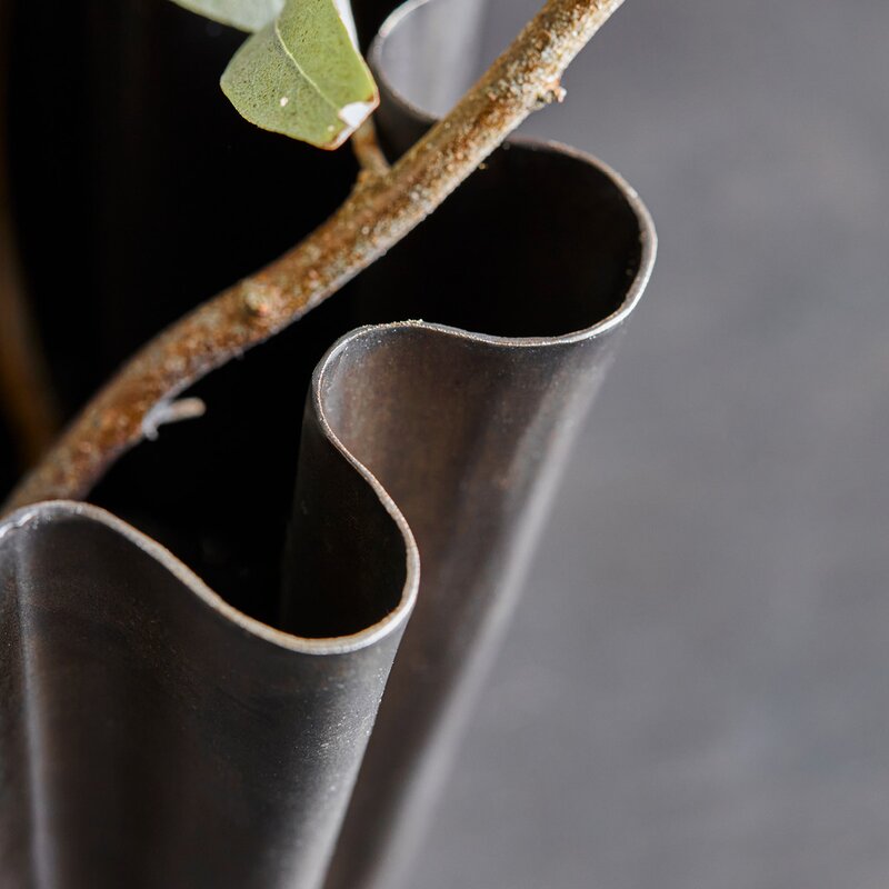 Flood vase 12,5 cm antikk brun