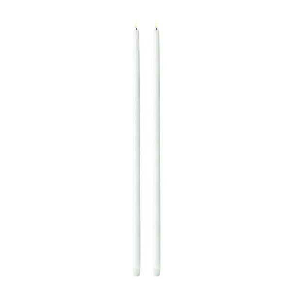 Taper Candles Led kronelys 2,3x75 cm 2 stk hvit