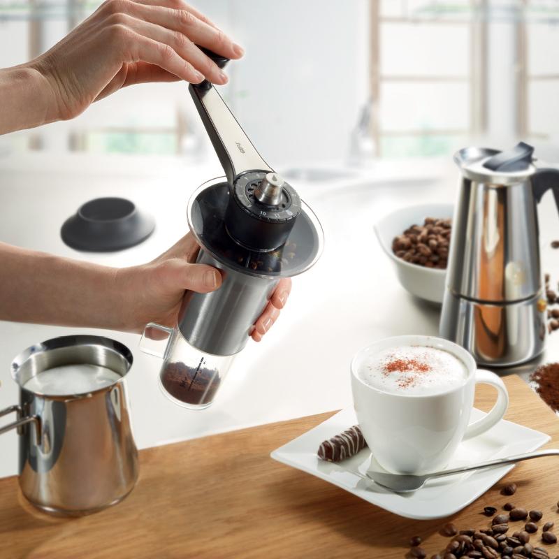 Lorenzo manuell kaffekvern stål/svart