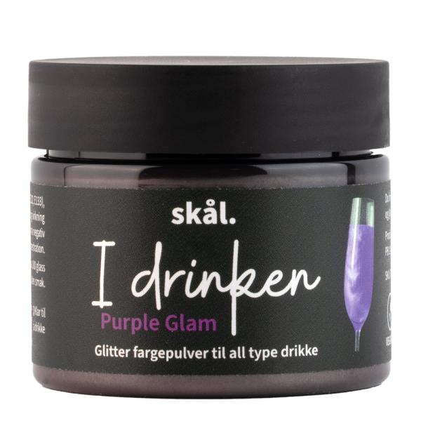I drinken fargepulver glitter purple glam