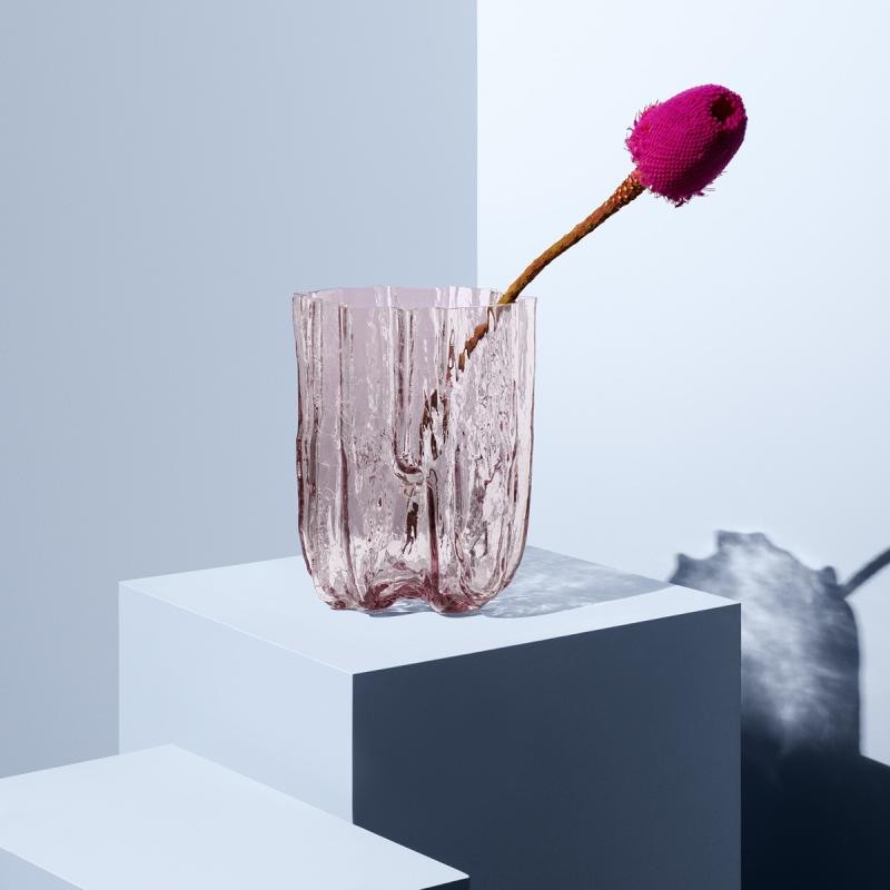 Crackle vase 28 cm rosa