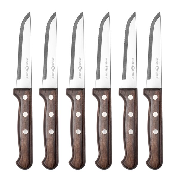 Classic biffkniv 6 stk natur/blank