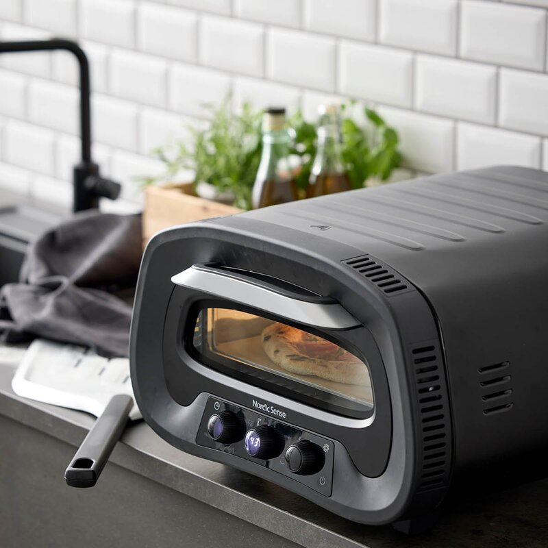 Pizzaovn elektrisk 1700W svart
