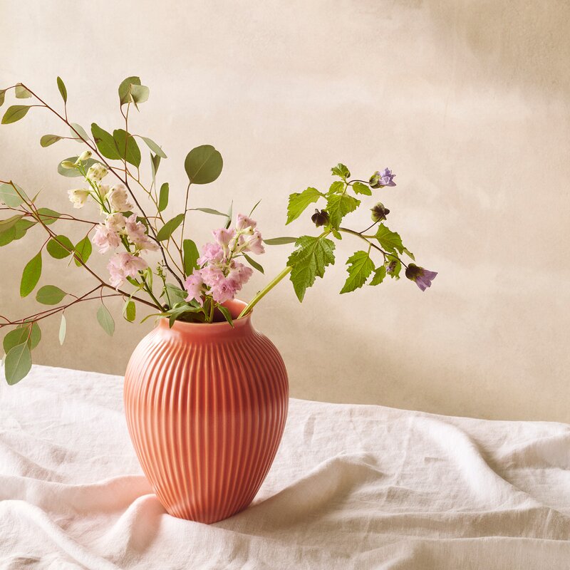 Ripple vase 27 cm korall