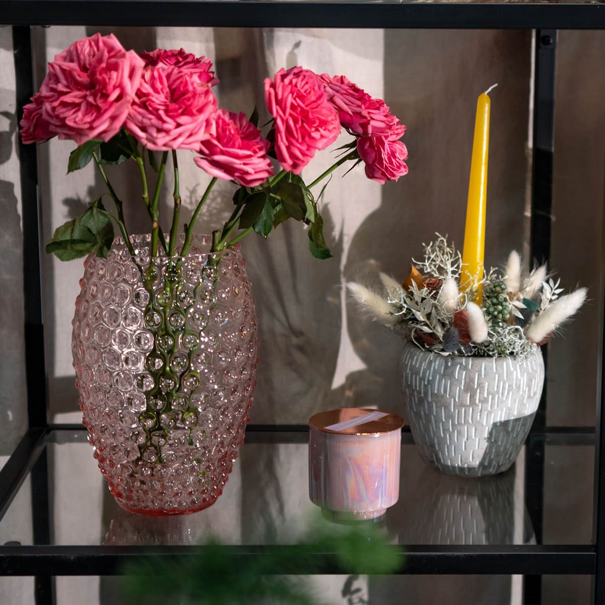 Hobnail egg vase 18 cm rosaline