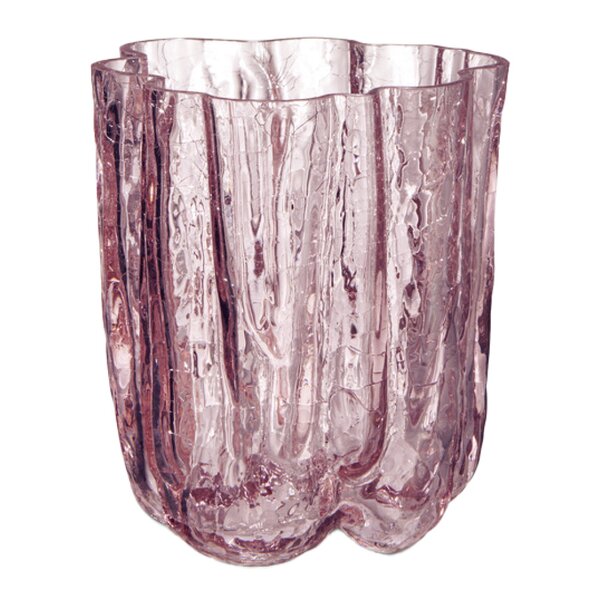 Crackle vase 12 cm rosa