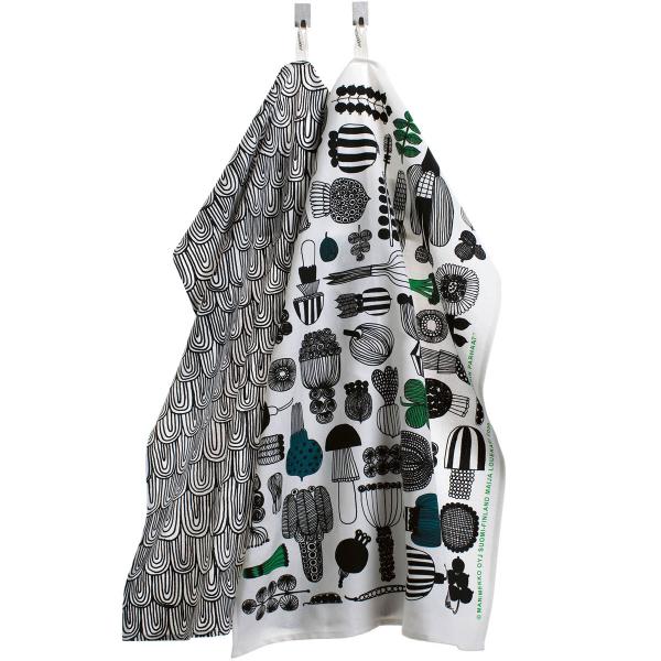 Puutarhurin parhaat kjøkkenhåndkle sett 47x70 cm hvit/svart/grønn