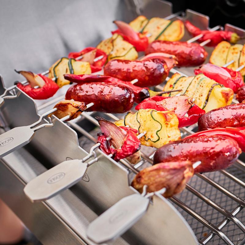 Grillspyd m/ stativ 6 stk 18/10 stål