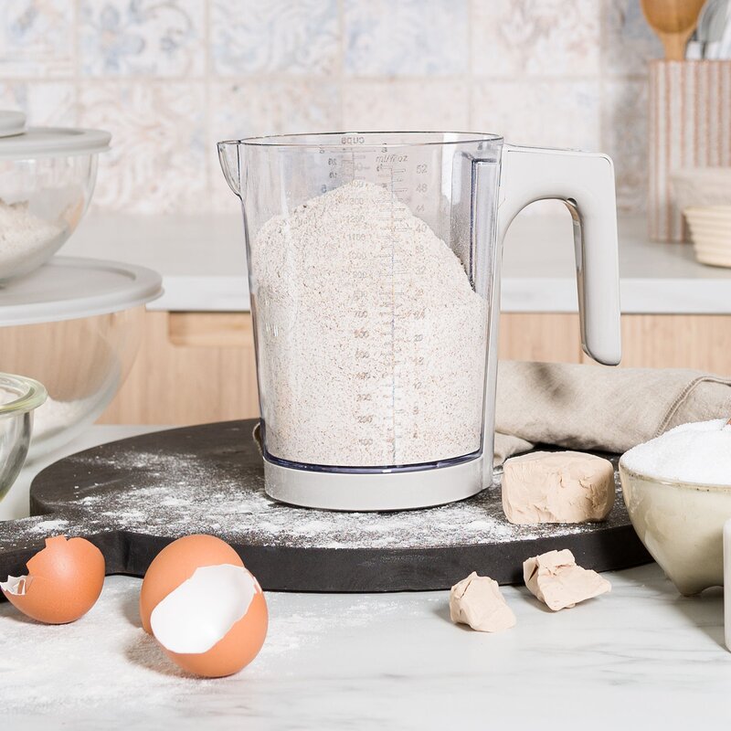 bAYk kjøkkenvekt/målebeger 5kg/1,5L klar/grå