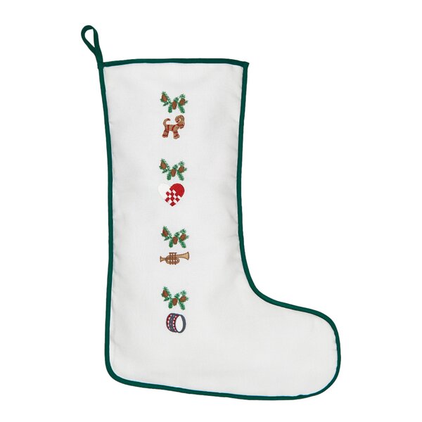 Julesokk pakkekalender 50x35 cm hvit/grønn