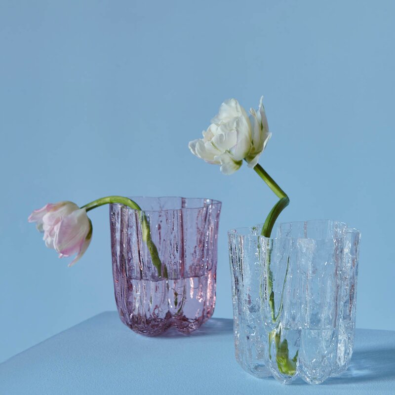 Crackle vase 12 cm klar