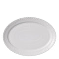 Hvit Riflet Halvblonde oval tallerken 28 cm