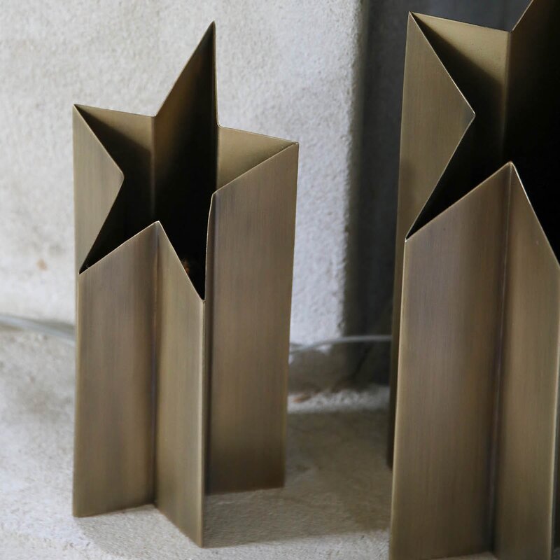 Asteri bordstjerne 35 cm antikk messing