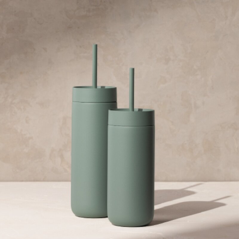 Carter Cold Desert Capsule tumbler med sugerør 475 ml smoke green