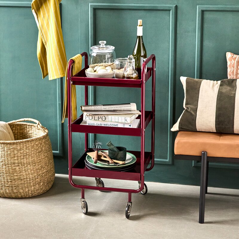 Roll serveringsvogn 85 cm bordeaux