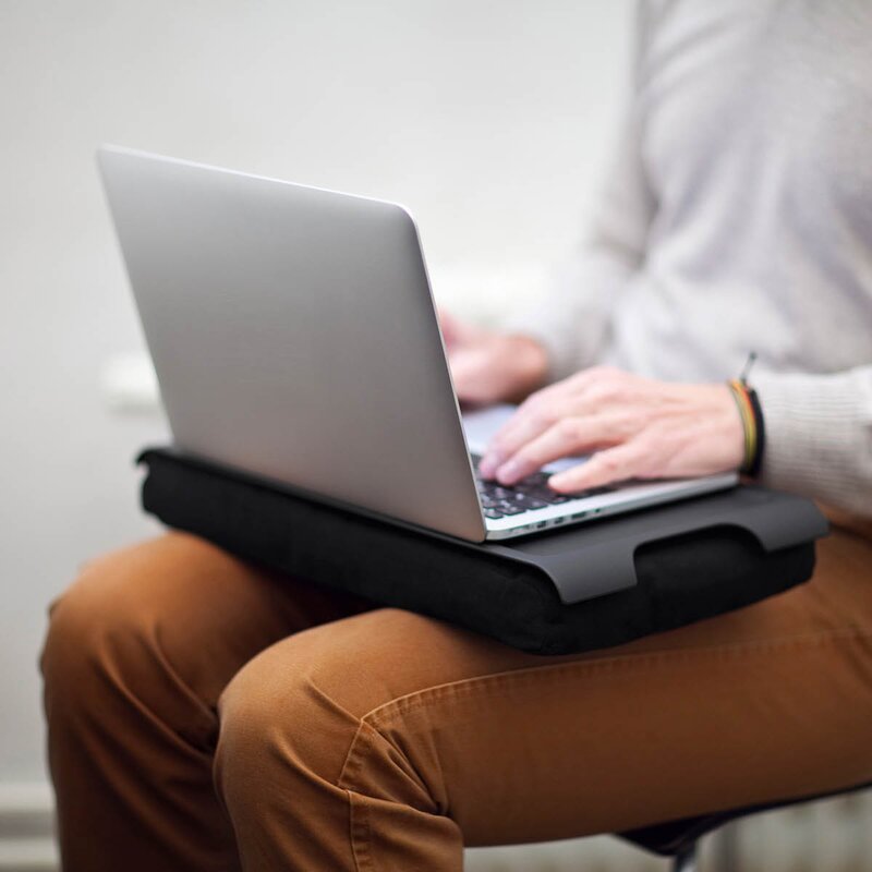 Laptray knebrett anti-slip 43x23 cm svart