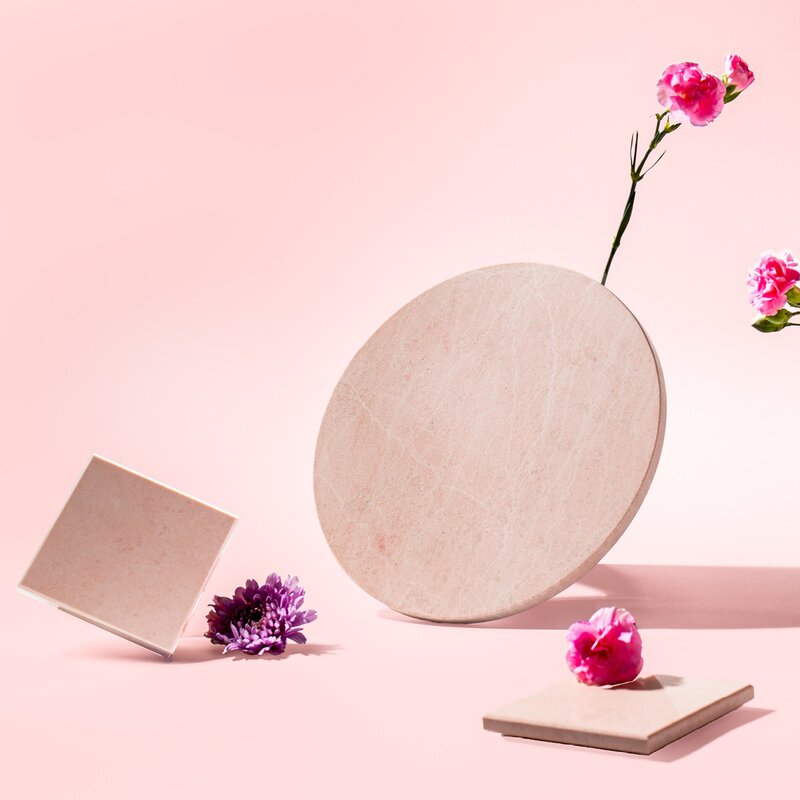 Marmor serveringsbrett 25 cm rosa