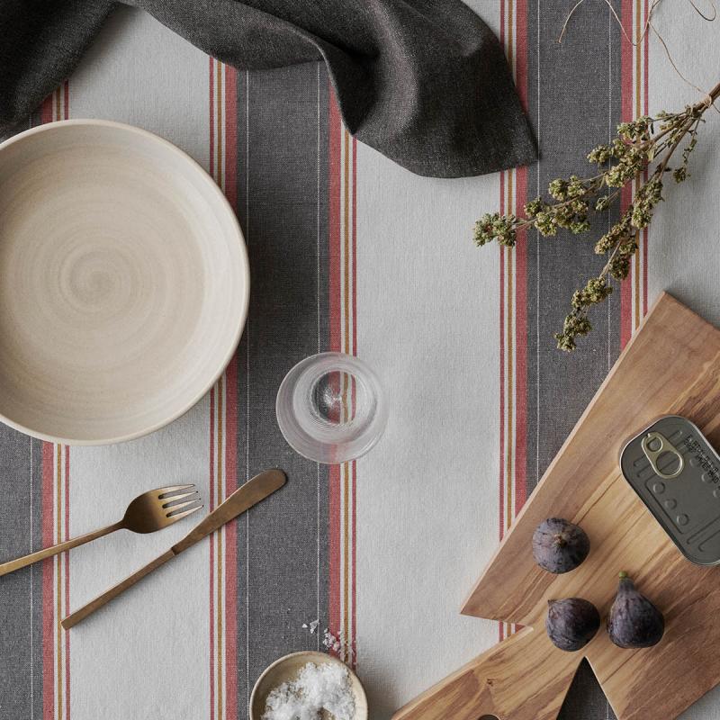 Duk 140x240 cm large stripes hvit