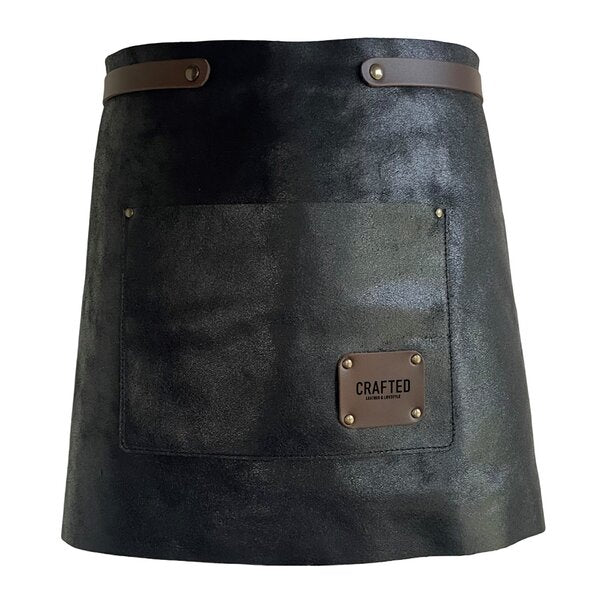 Leather forkle kort 65x40 cm svart