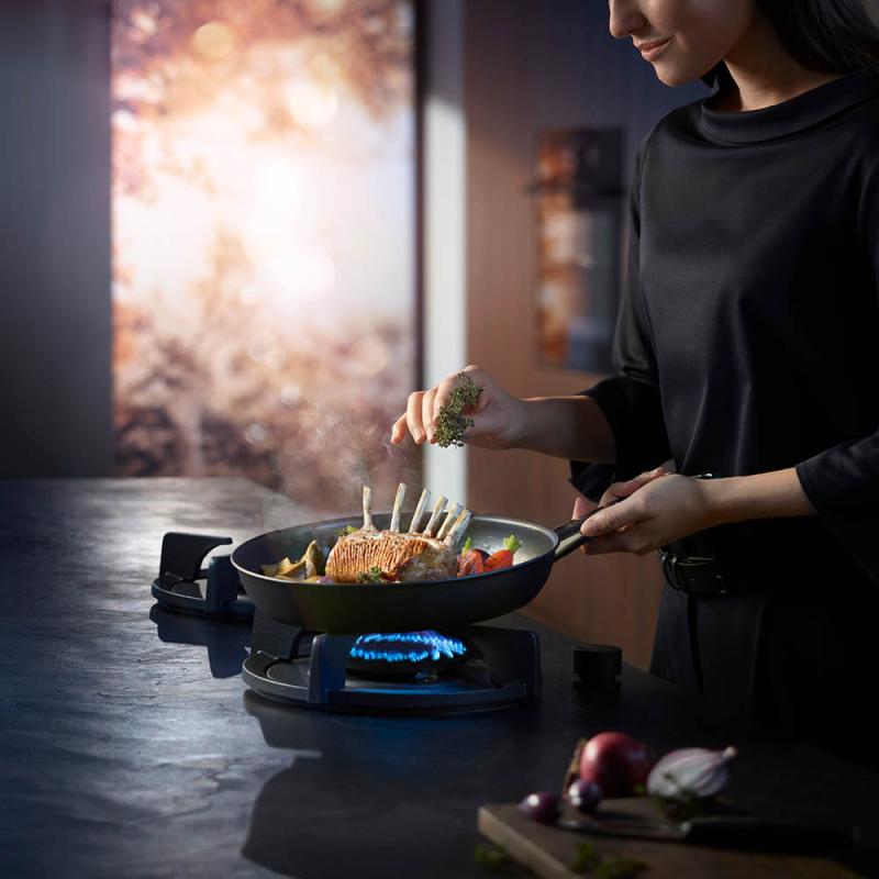 Steak Profi stekepanne 24 cm stål/Svart