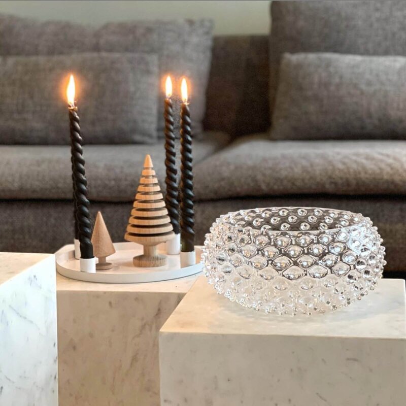 Hobnail skål 23 cm crystal