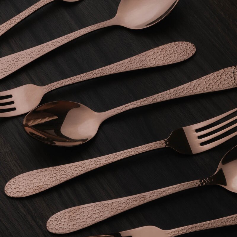 Frost fenix dessertbestikk 8 deler kobber