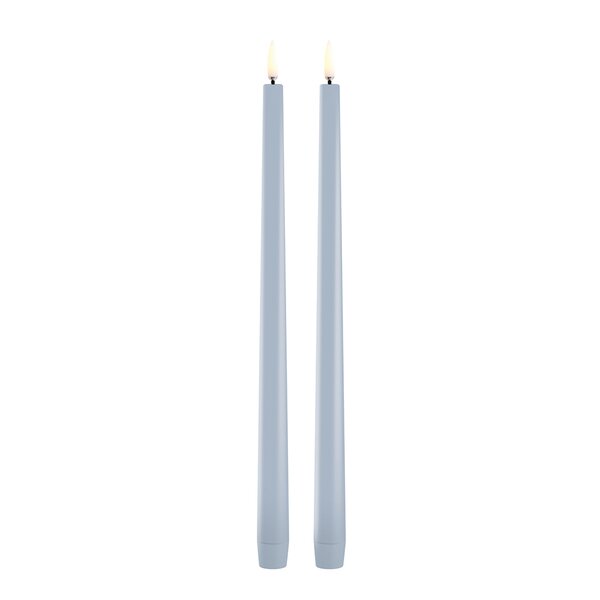 Taper Candles slim LED-kronelys 2,3x32 cm 2 stk lys blå