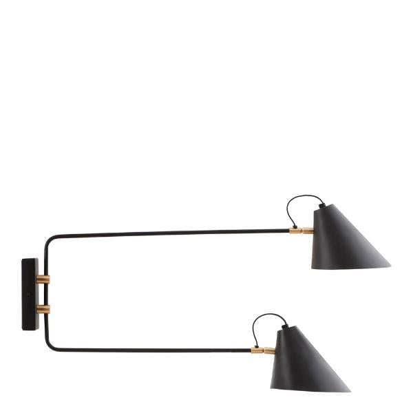 Club Double vegglampe 42x81 cm svart