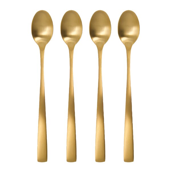 Golden lang skje 18,2 cm 4 stk gylden