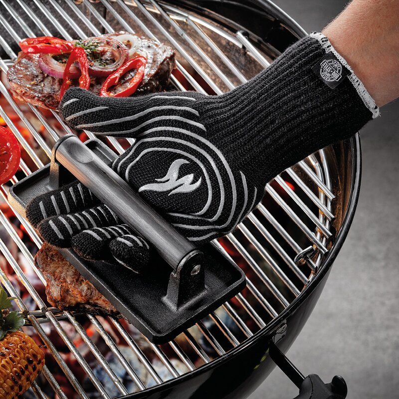 BBQ grillhanske 16,7x30,8 cm svart