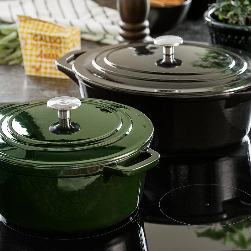 Stenfors støpejernsgryte oval 6,3L svart