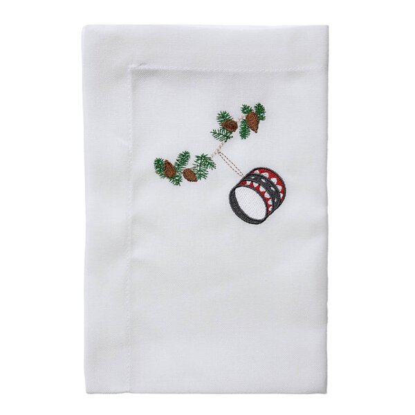 Nordic way juleserviett brodert tromme 50x50 cm