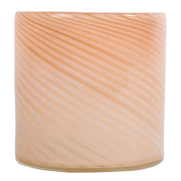 Calore lyslykt 10x10 cm line rosa/beige